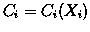 $C_i=C_i(X_i)$