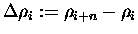 $\Delta\rho _i:=\rho _{i+n}-\rho _i$