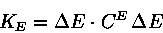 \begin{displaymath}K_E=\Delta E \cdot C^E \, \Delta E\end{displaymath}